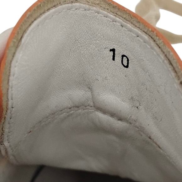 Hogan Womens Size 10 Logo Sneakers Trainers Orange Gold Tan Patent Leather Suede - Picture 10 of 11